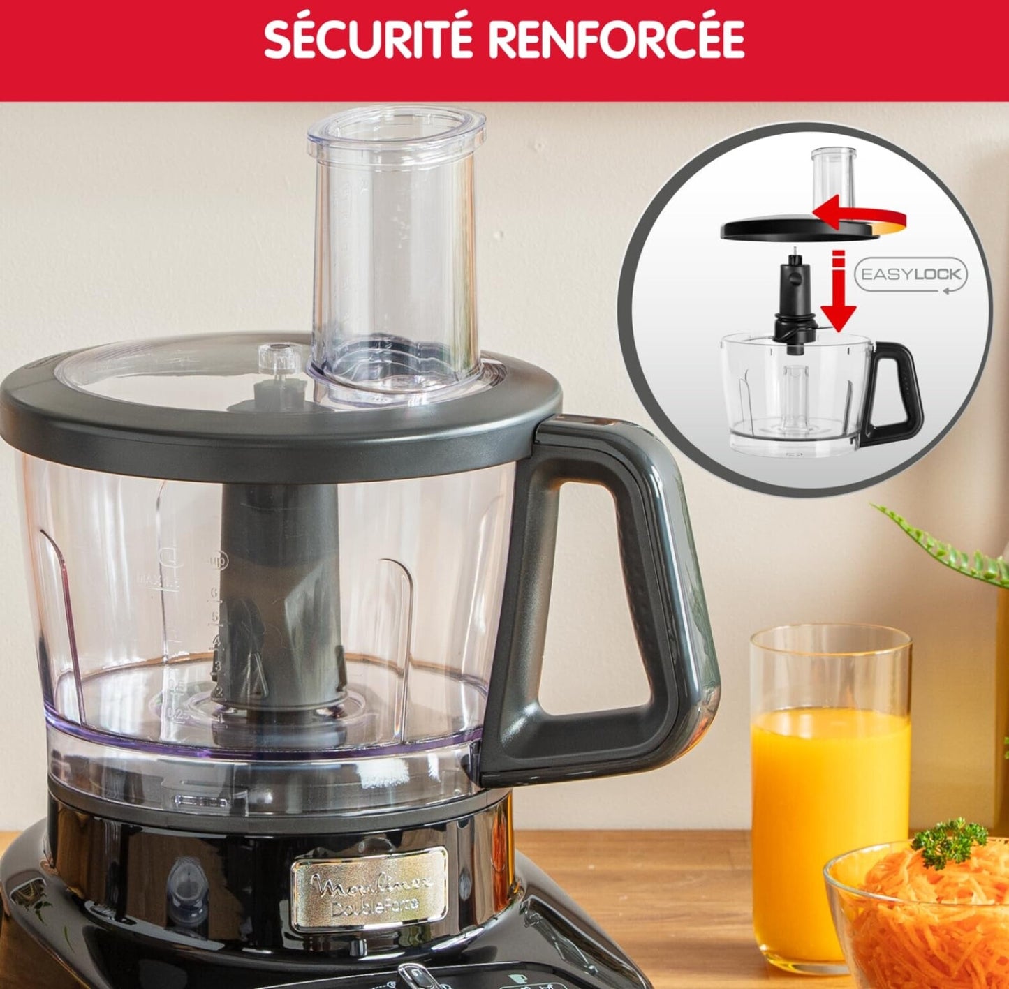 MOULINEX ROBOT DOUBLE FORCE DIGITAL BOL INOX FP821811